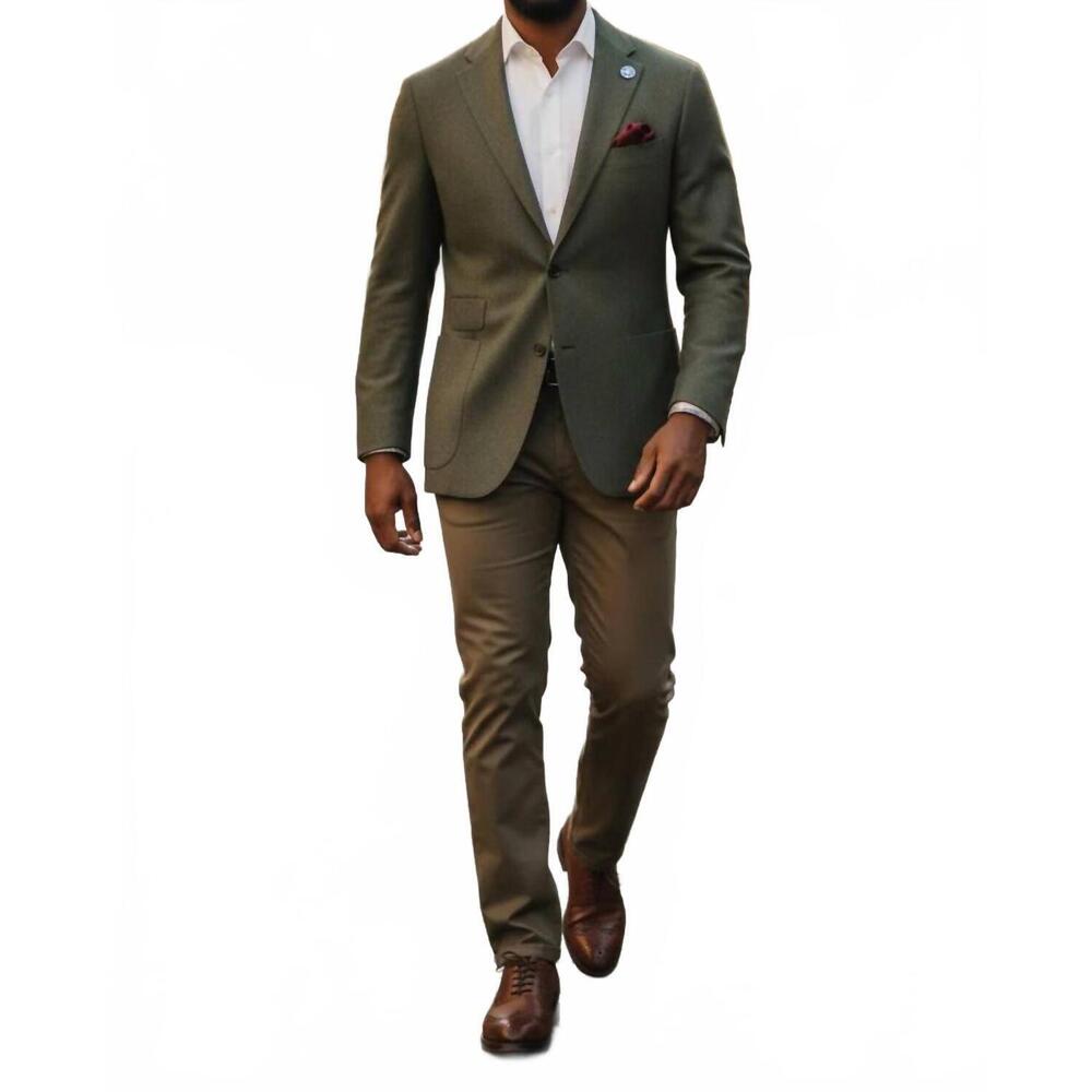 NEW HART SCHAFFNER MARX soft wool sport coat with patch pockets in olive